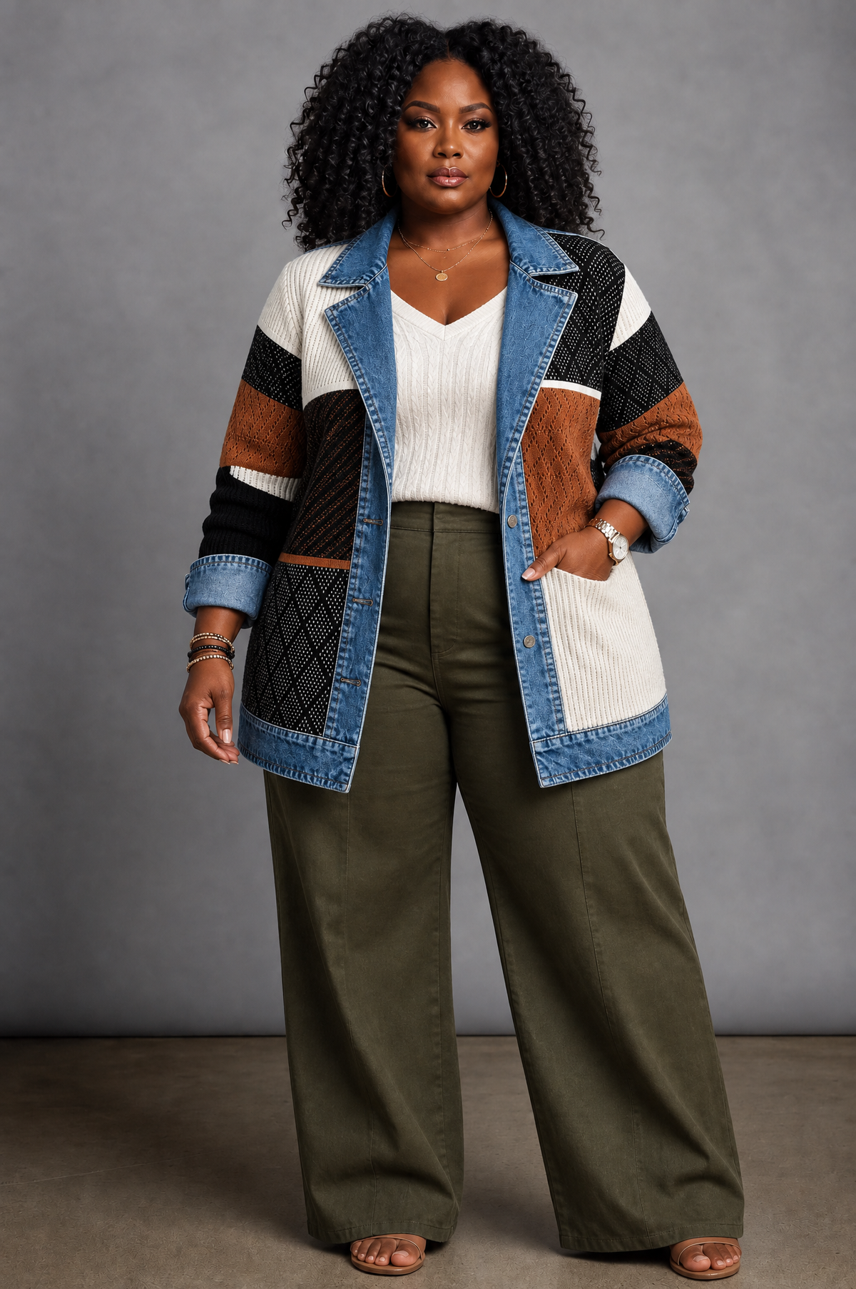 Elaine | Elegant Layered Collar Button Jacket