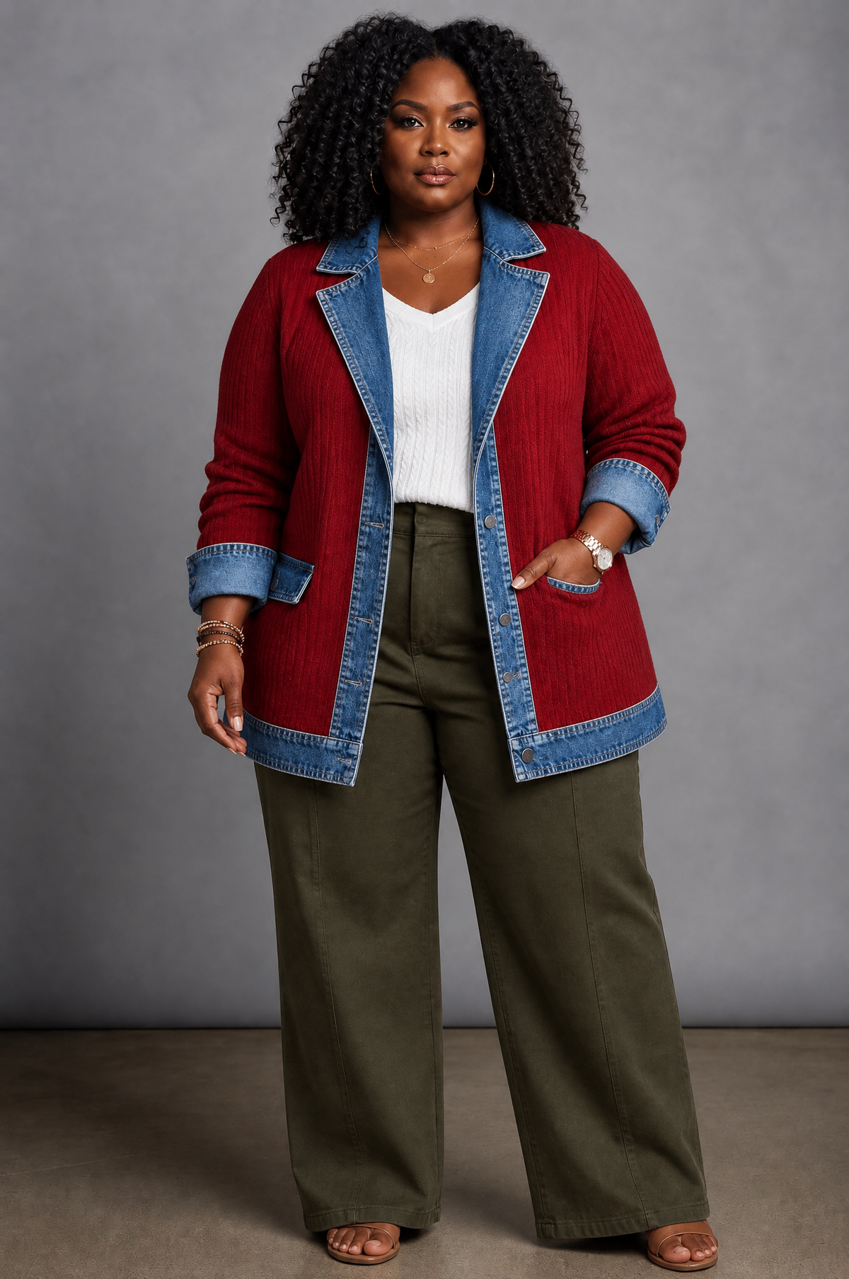 Elaine | Elegant Layered Collar Button Jacket