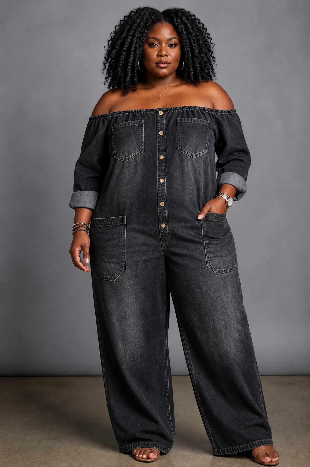Zelda | Off Shoulder Long Sleeve Jumpsuit