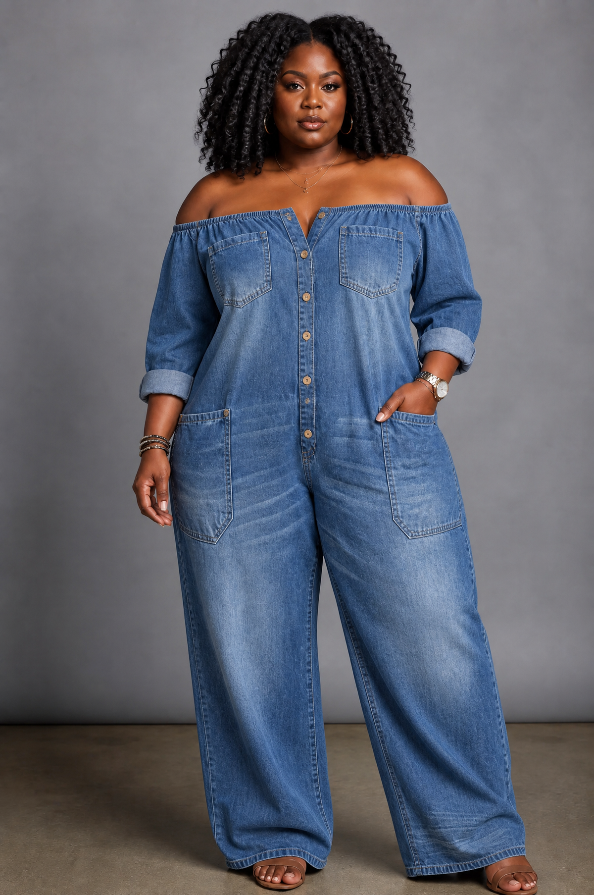 Zelda | Off Shoulder Long Sleeve Jumpsuit