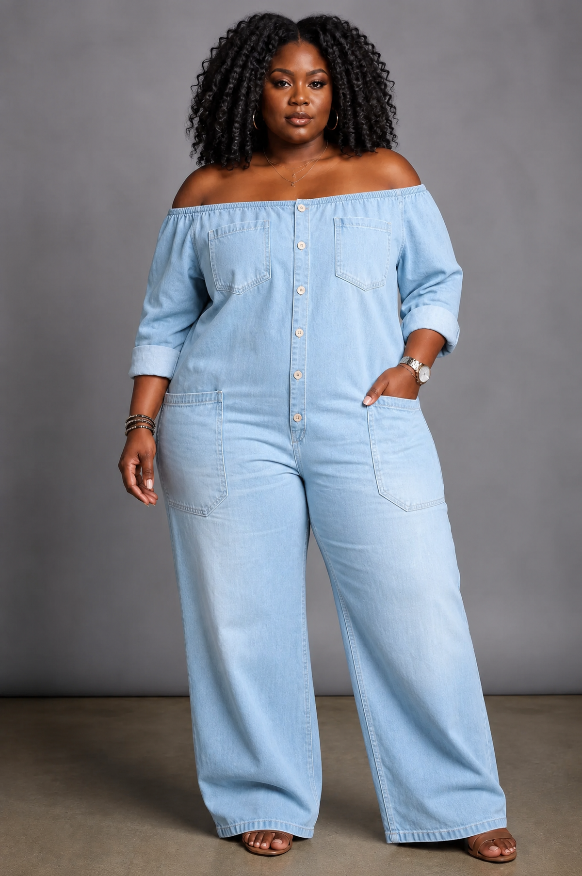 Zelda | Off Shoulder Long Sleeve Jumpsuit