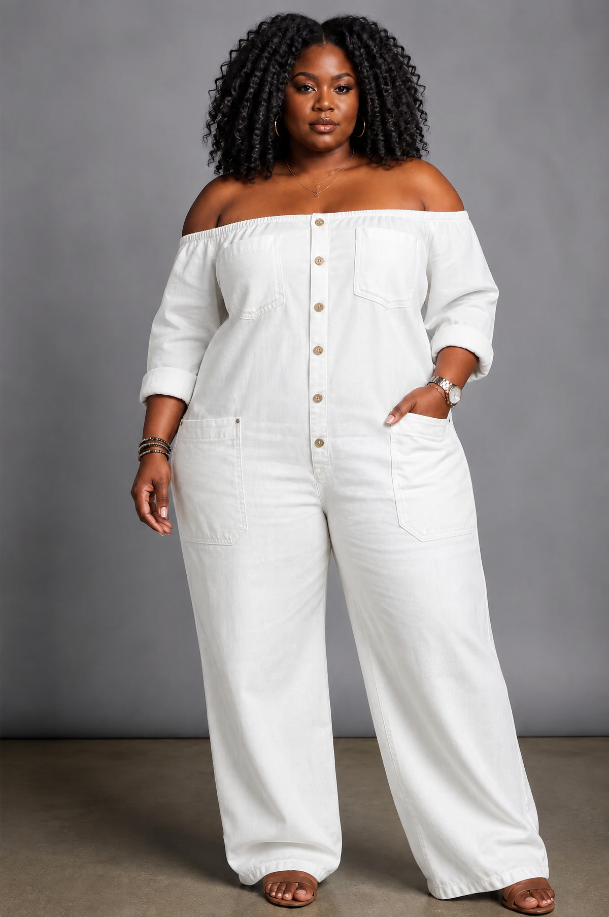 Zelda | Off Shoulder Long Sleeve Jumpsuit