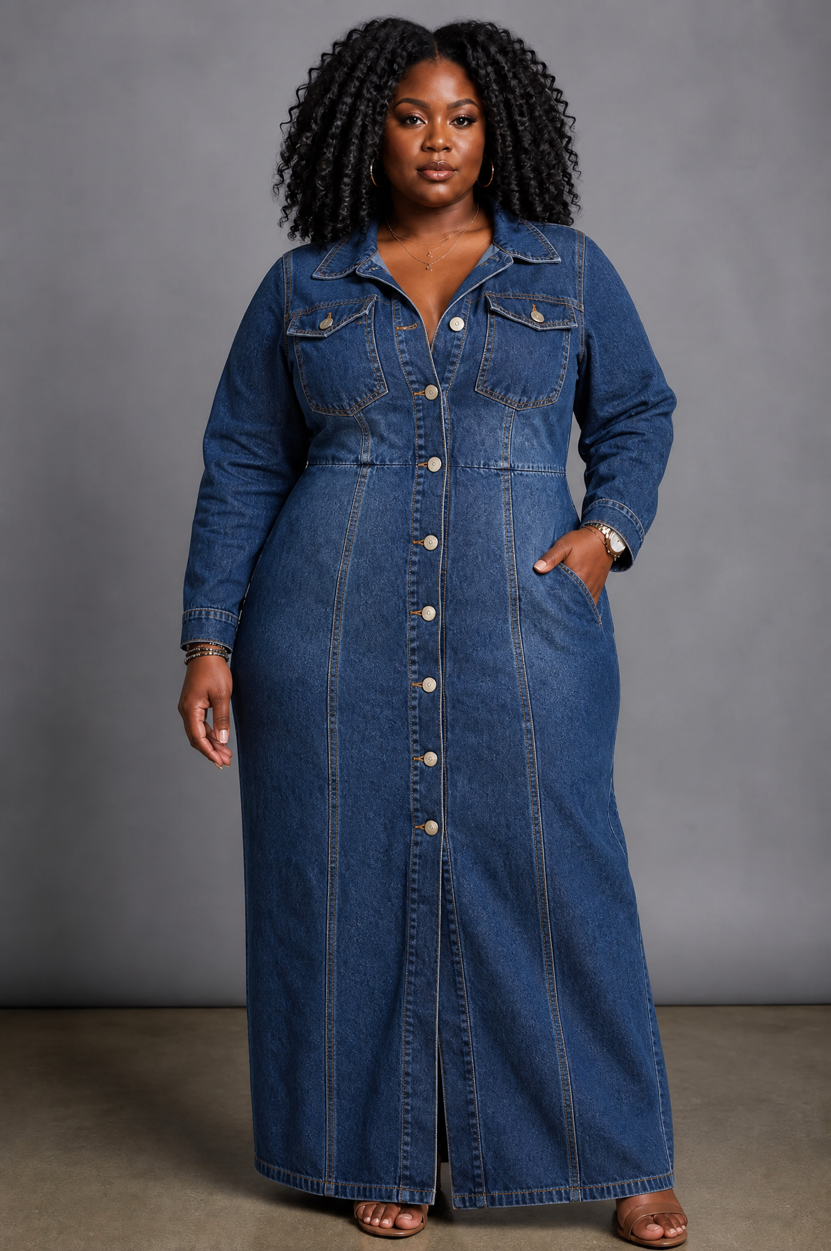 Wanda Denim Cardigan Dress
