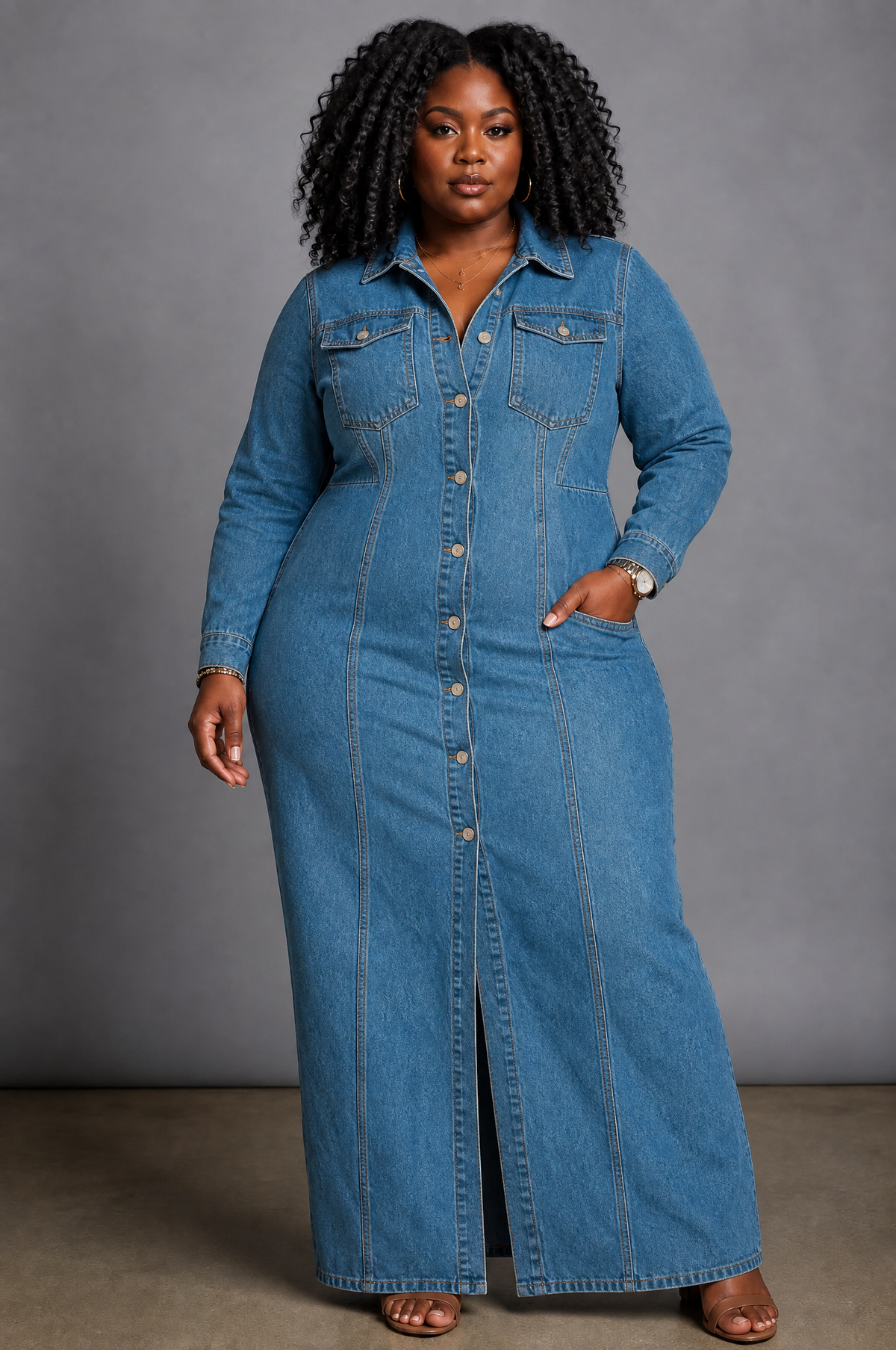 Wanda Denim Cardigan Dress