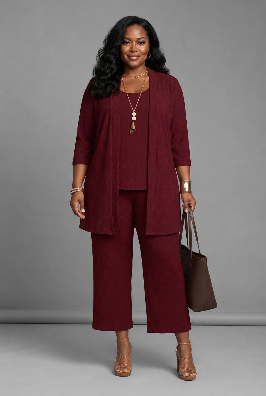 Vivienne in Wine red