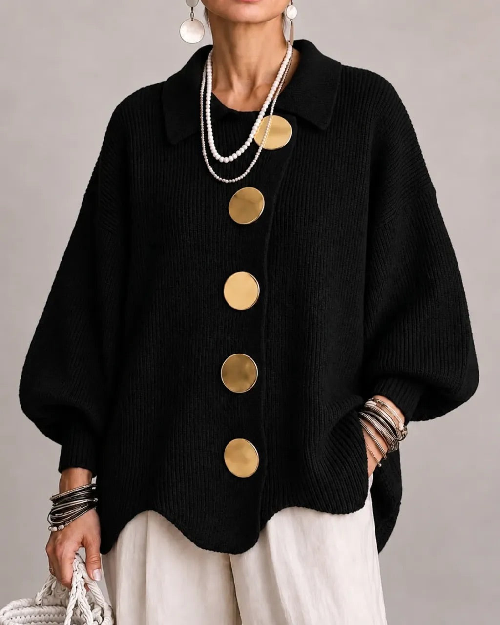 Annabel | The Gold Button Cardigan